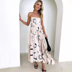 Striped dress with open back belt