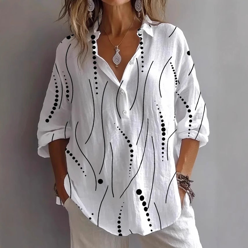 Lightweight Boho Button-Up Linen Shirt
