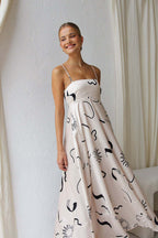 Striped dress with open back belt