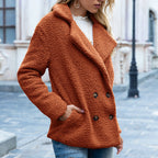 Luxe Teddy Sherpa Coat - Warm Double-Breasted Winter Jacket