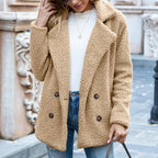 Luxe Teddy Sherpa Coat - Warm Double-Breasted Winter Jacket