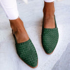 Woven Leather Flat Sandals