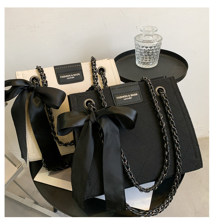 Elegant Quilted Chain Tote Bag