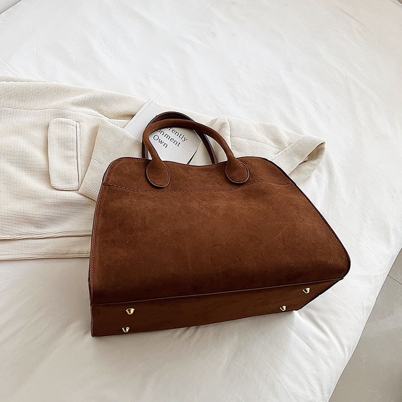 Retro Side-Buckle Top Handle Tote Bag