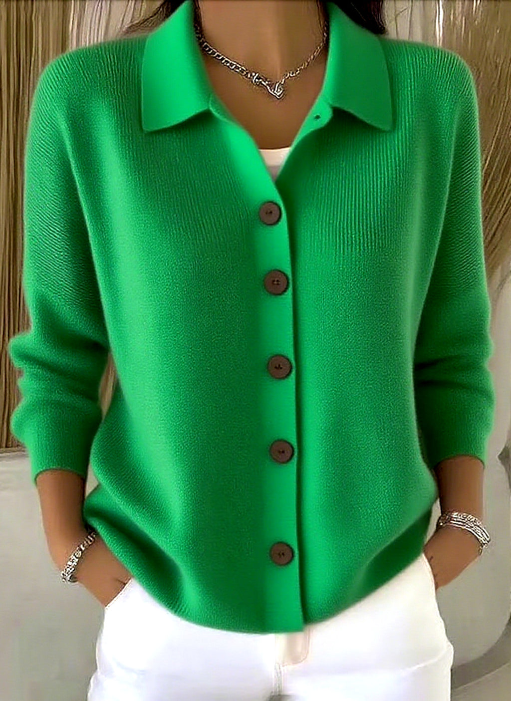 Button-knitted Sweater Cardigan
