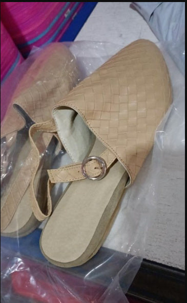 Woven Leather Flat Sandals