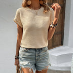 Women's Casual Top Round Neck T-shirt