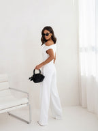 Elegant One-Shoulder Black Jumpsuit