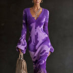 Vintage Print Wool Knit Dress