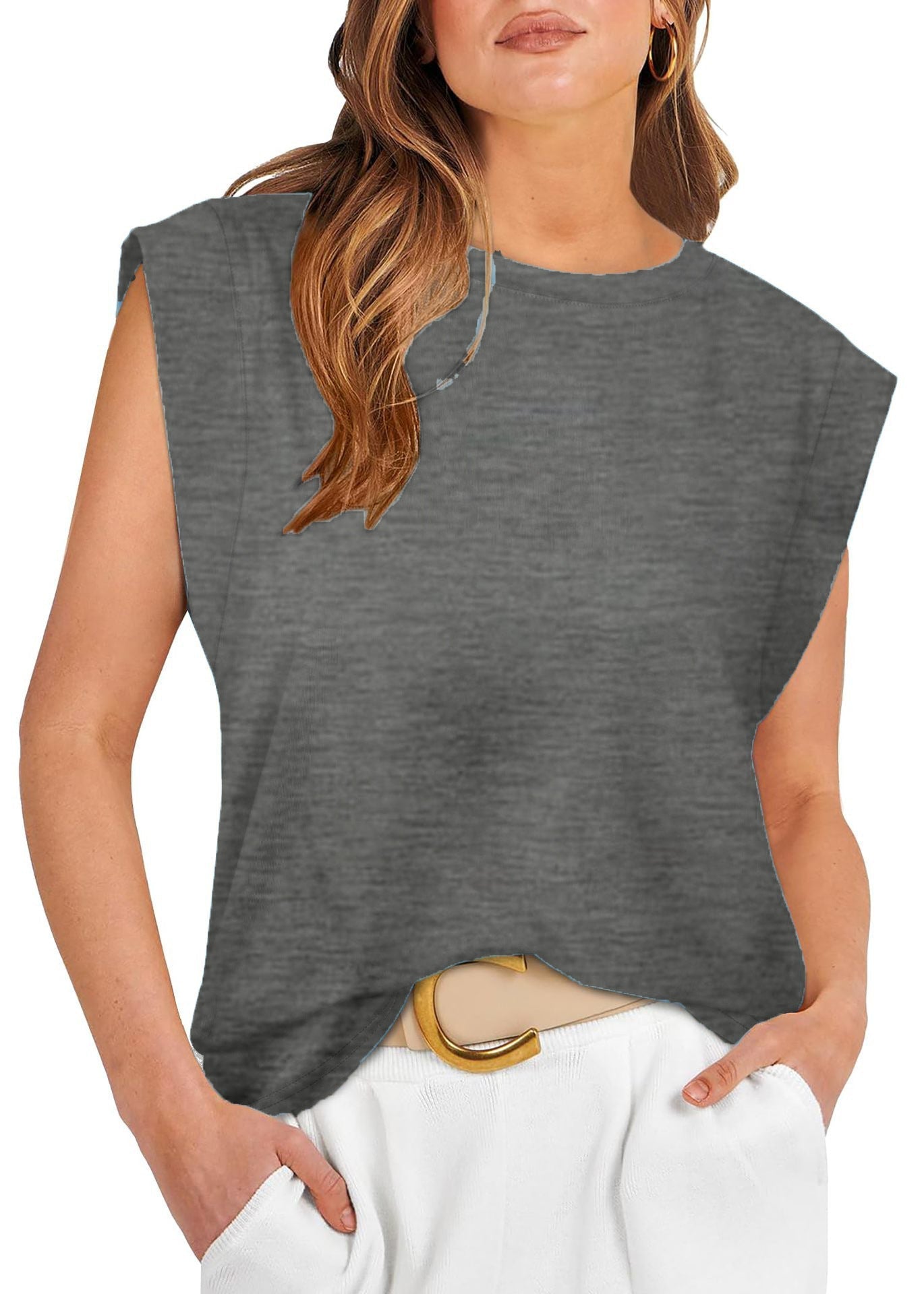Women's Basic Fashion Casual Vest T-Shirt