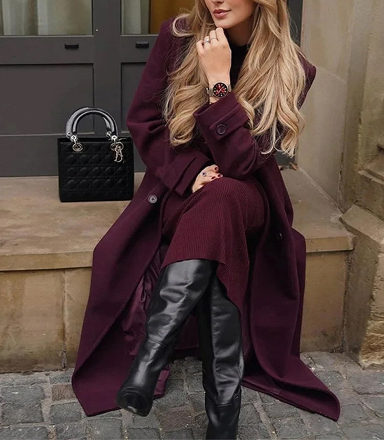 Stylish wool blend trench coat