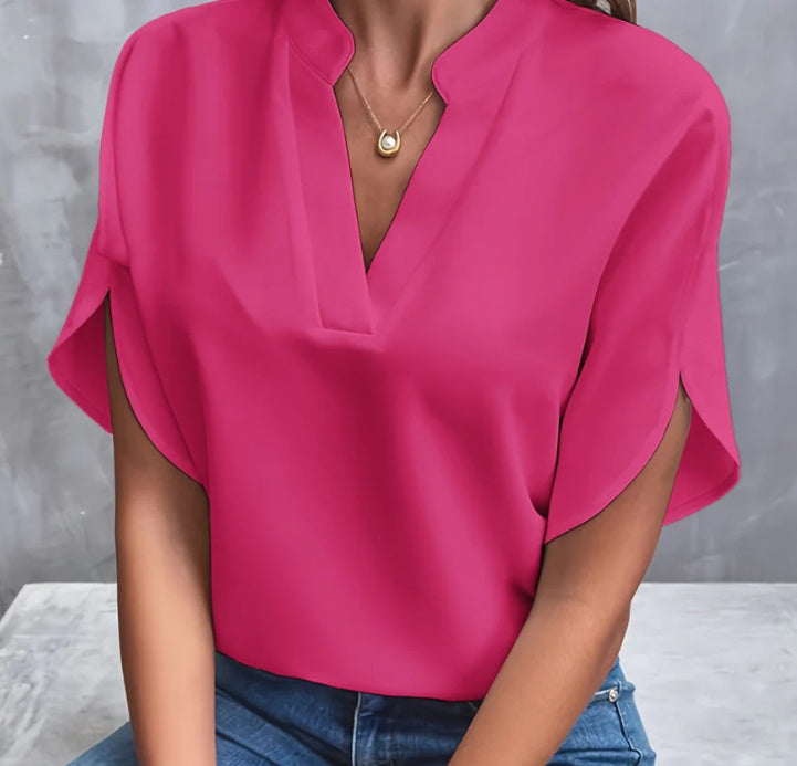 Soft V-Neck Flutter Sleeve shirt