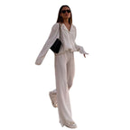 Loose Shirt & Straight-Leg Trousers Set