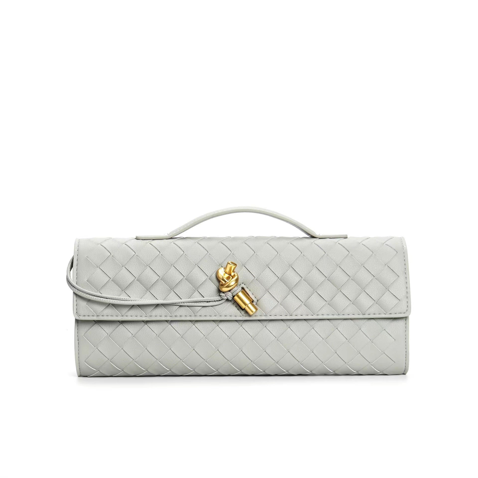 Two Way Woven Flap Clutch Shoulder Bag