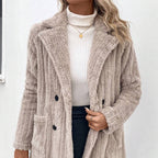 Luxe Velvet Double-Sided Teddy Coat - Chic Warm Button-Up Jacket