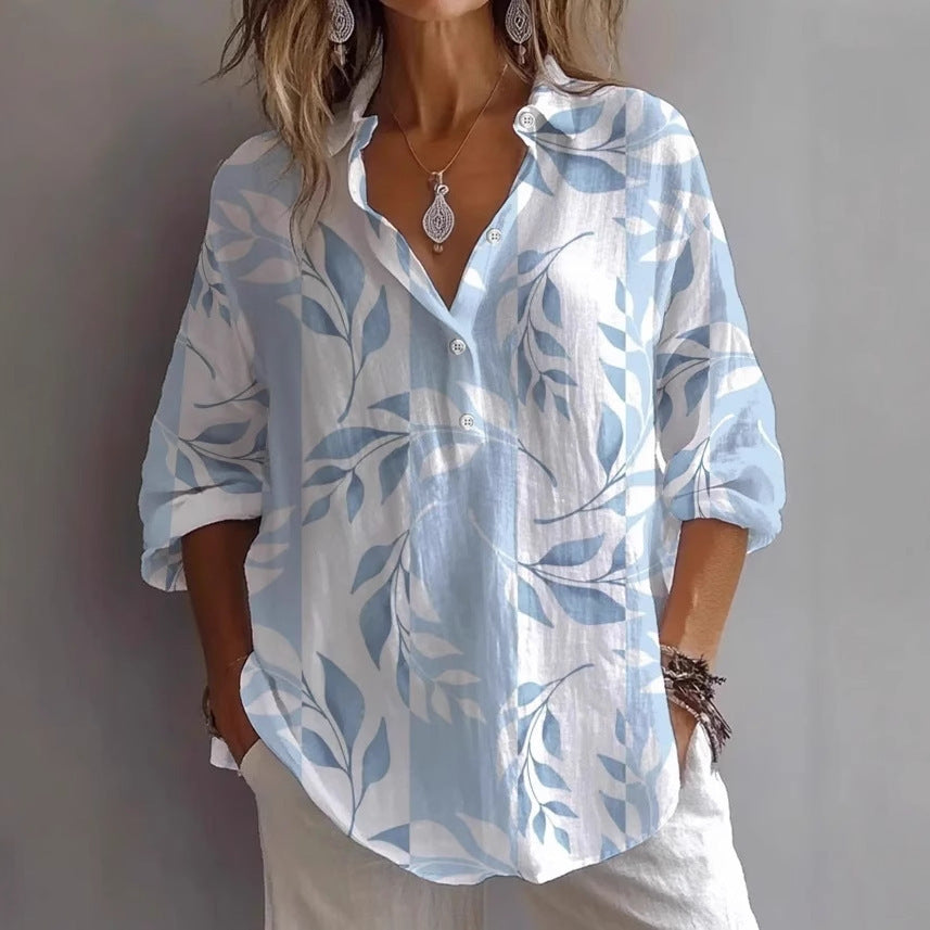 Lightweight Boho Button-Up Linen Shirt