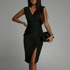 Slim High Waist Slit Dress
