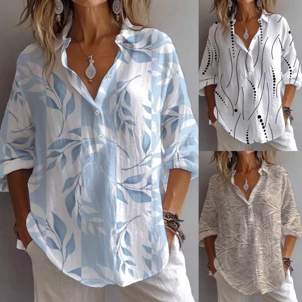 Lightweight Boho Button-Up Linen Shirt