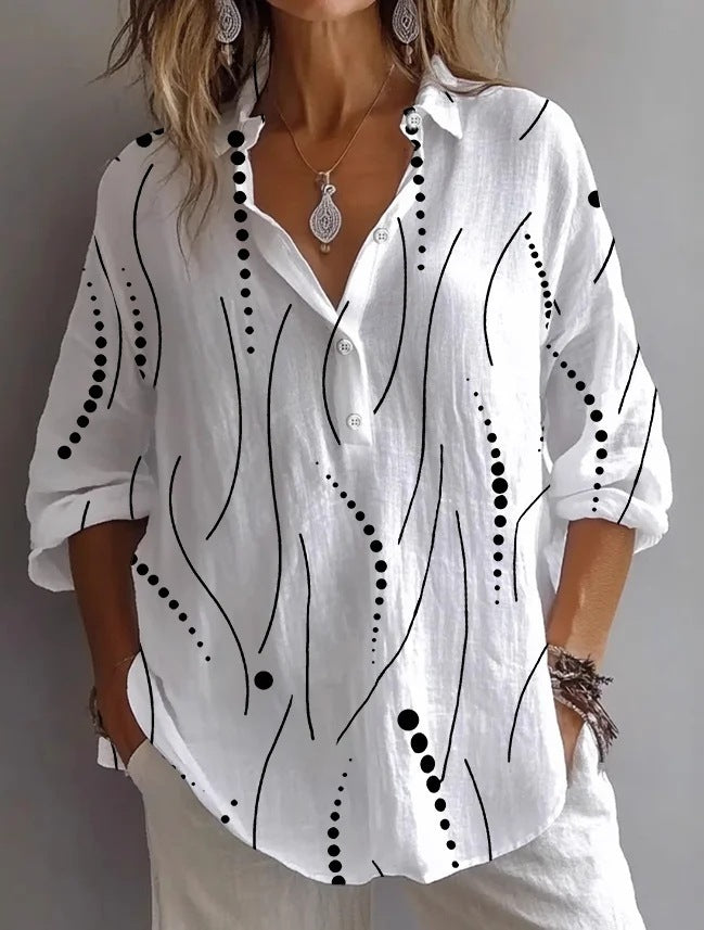 Lightweight Boho Button-Up Linen Shirt