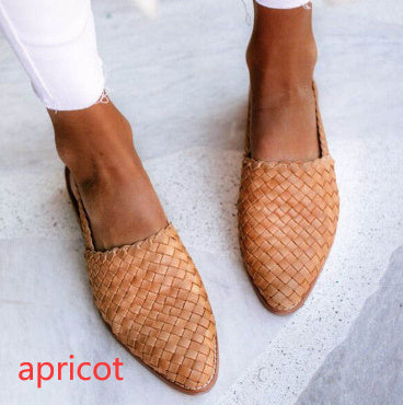 Woven Leather Flat Sandals