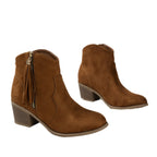 Suede Tassel Zip Ankle Boots