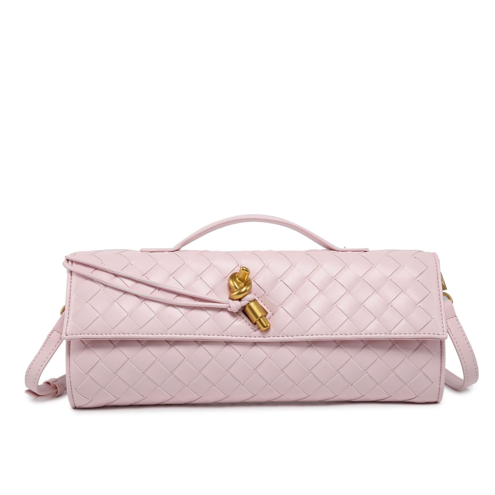 Two Way Woven Flap Clutch Shoulder Bag