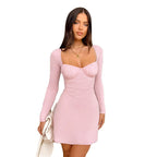Chic Long Sleeve Bodycon Mini Dress