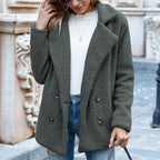 Luxe Teddy Sherpa Coat - Warm Double-Breasted Winter Jacket
