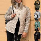 Quilted Knit-Sleeve Winter Jacket