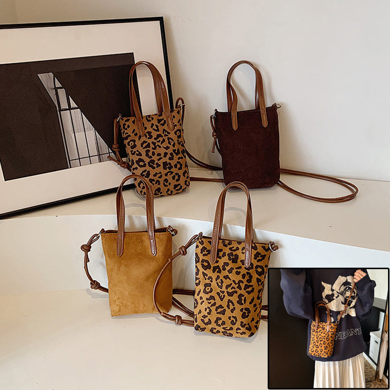 Retro Leopard Print Crossbody Bag