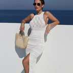 Beach Crochet Hollow Sleeveless Maxi Dress