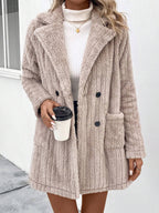 Luxe Velvet Double-Sided Teddy Coat - Chic Warm Button-Up Jacket