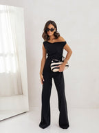 Elegant One-Shoulder Black Jumpsuit