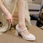 Elegant Retro Mary Jane Block Heels