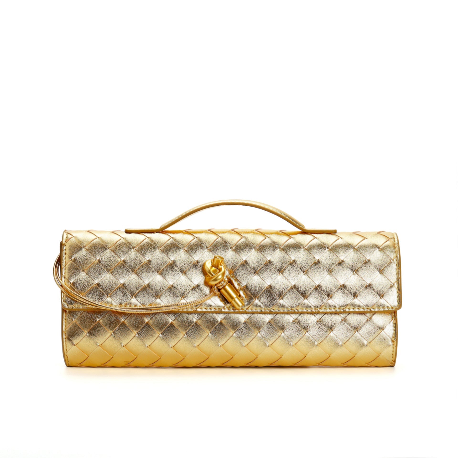 Two Way Woven Flap Clutch Shoulder Bag