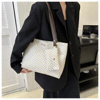 Vintage Checkered Large Capacity Shoulder Tote Bag