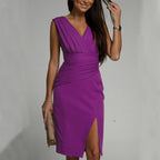 Slim High Waist Slit Dress