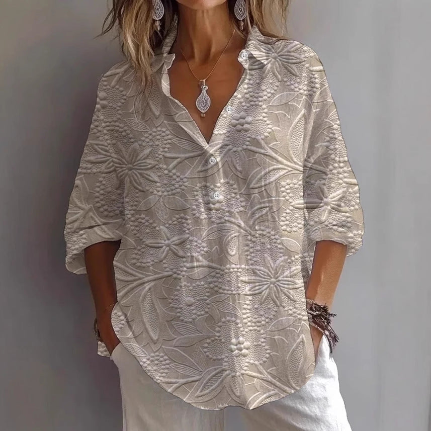 Lightweight Boho Button-Up Linen Shirt