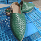 Woven Leather Flat Sandals