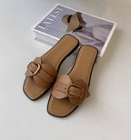 Buckled Strap Slide Sandals