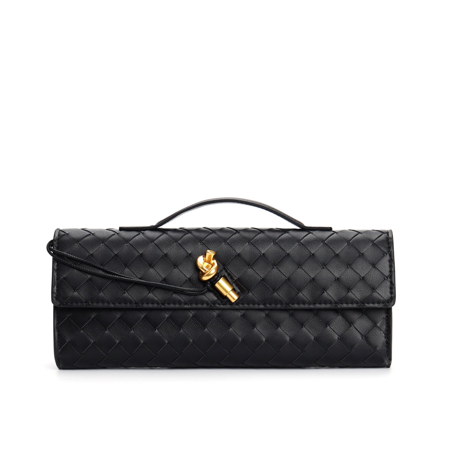 Two Way Woven Flap Clutch Shoulder Bag