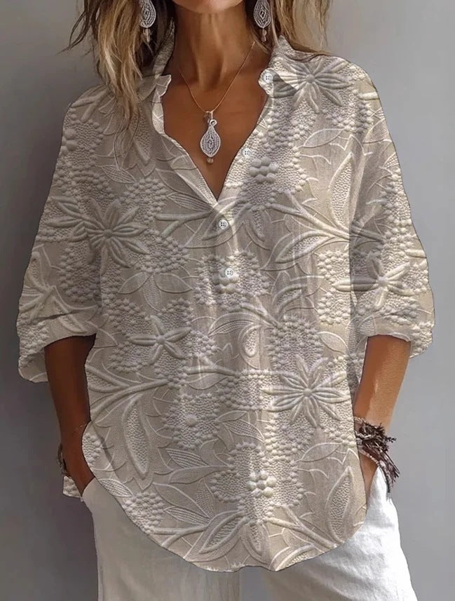 Lightweight Boho Button-Up Linen Shirt