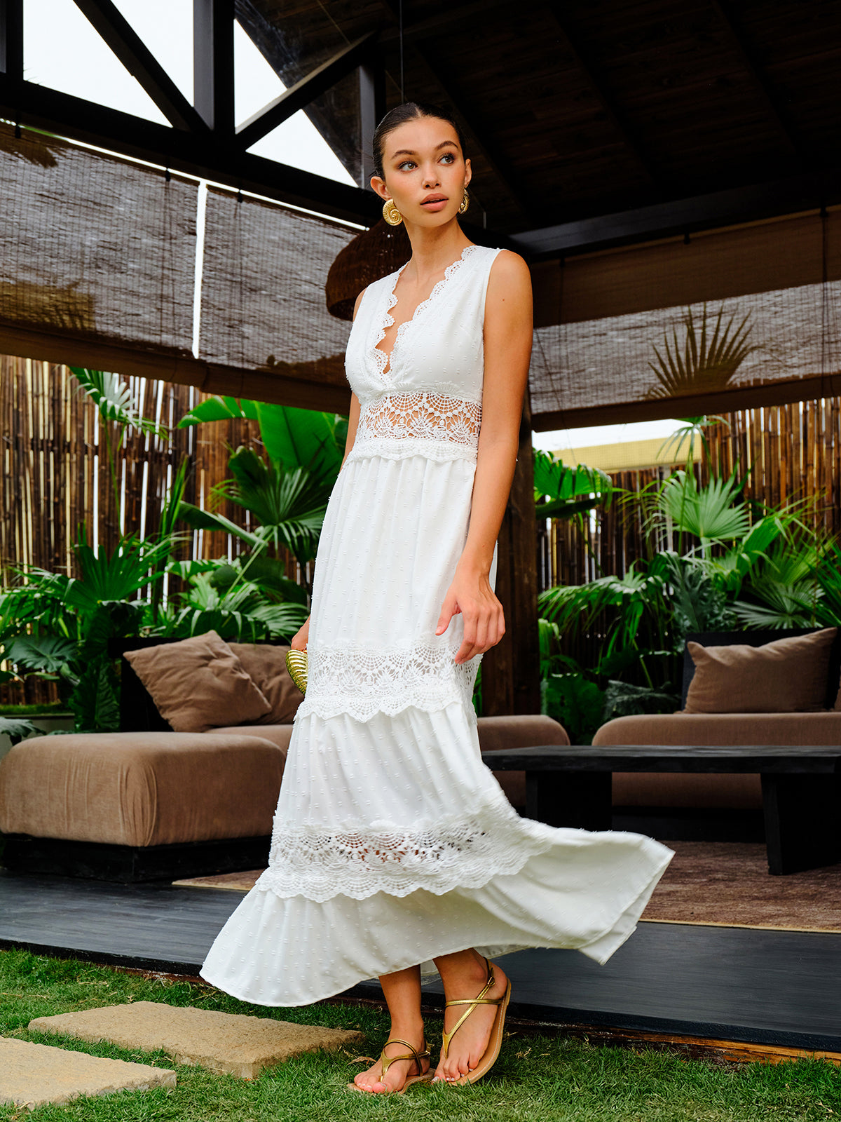 Women's Boho V-Neck Maxi Dress