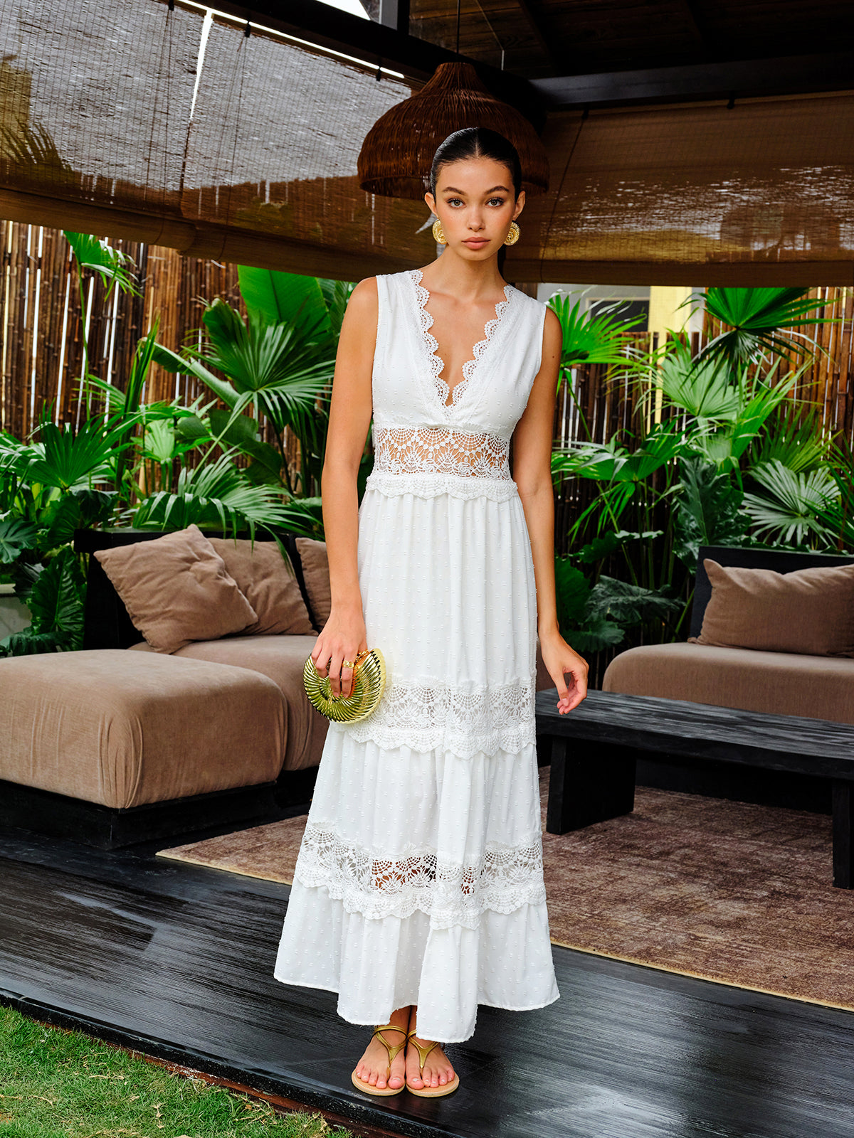 Women's Boho V-Neck Maxi Dress