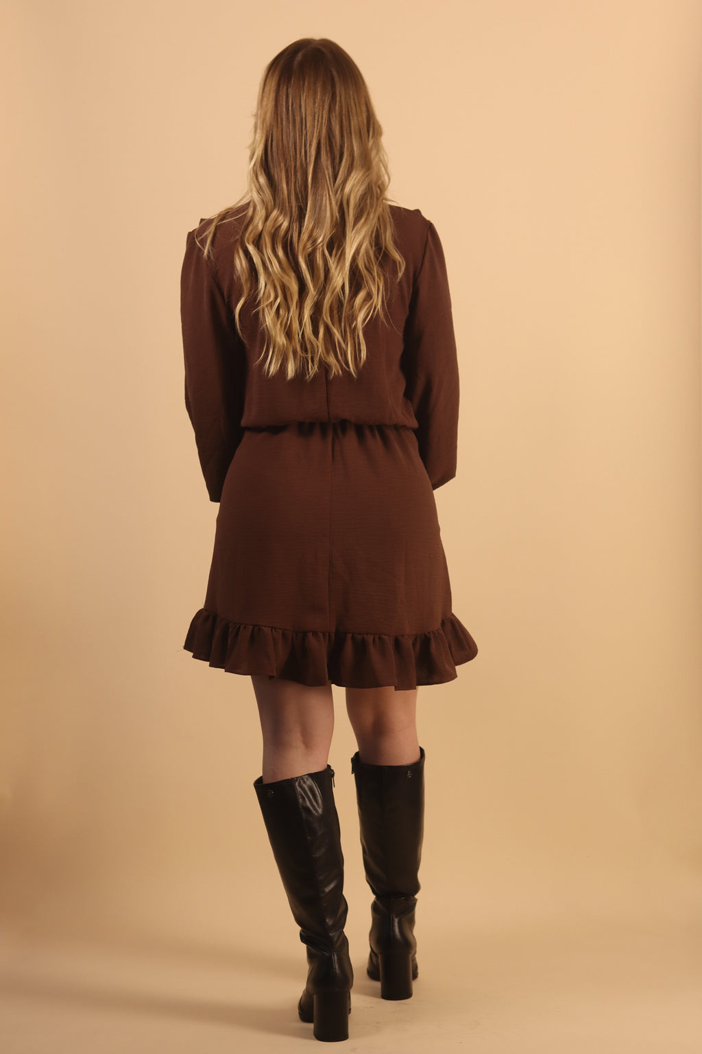 Robe Courte Leandra Marron