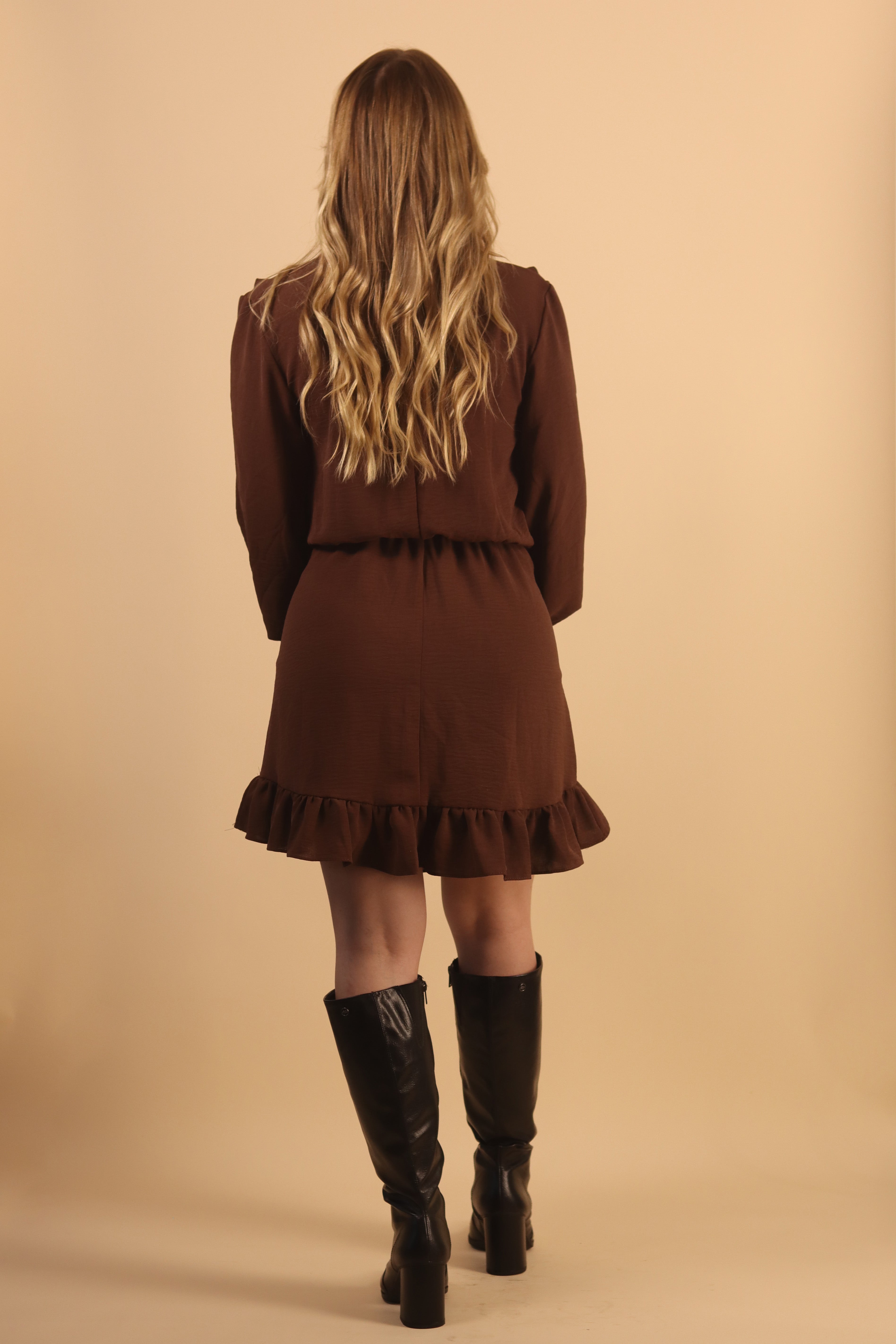 Robe Courte Leandra Marron