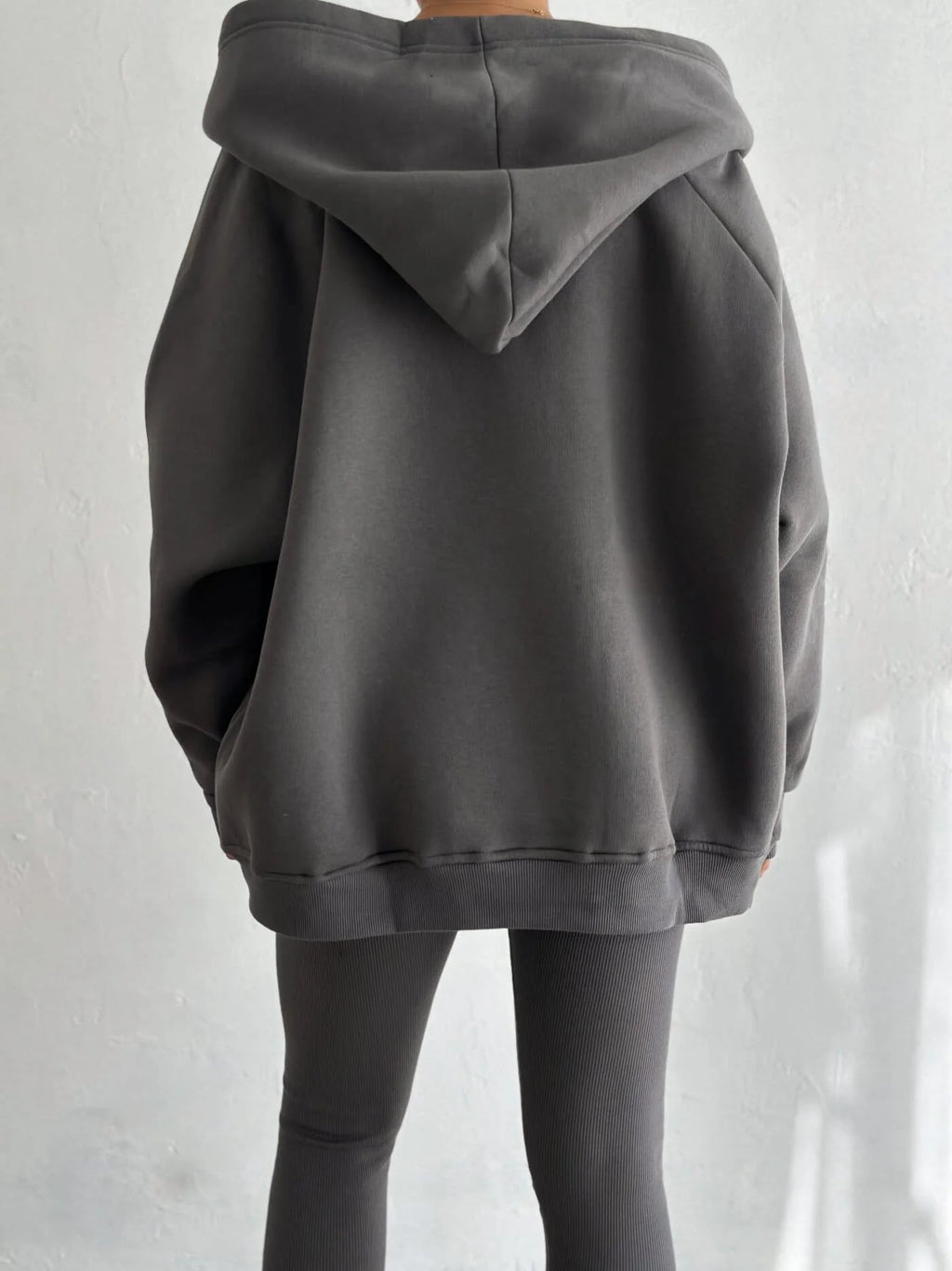 Women’s Casual 3-Piece Sport Suit | Oversized Hoodie, Padded Vest, and Slim Tapered Pants.