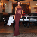 Long lace dress with straps