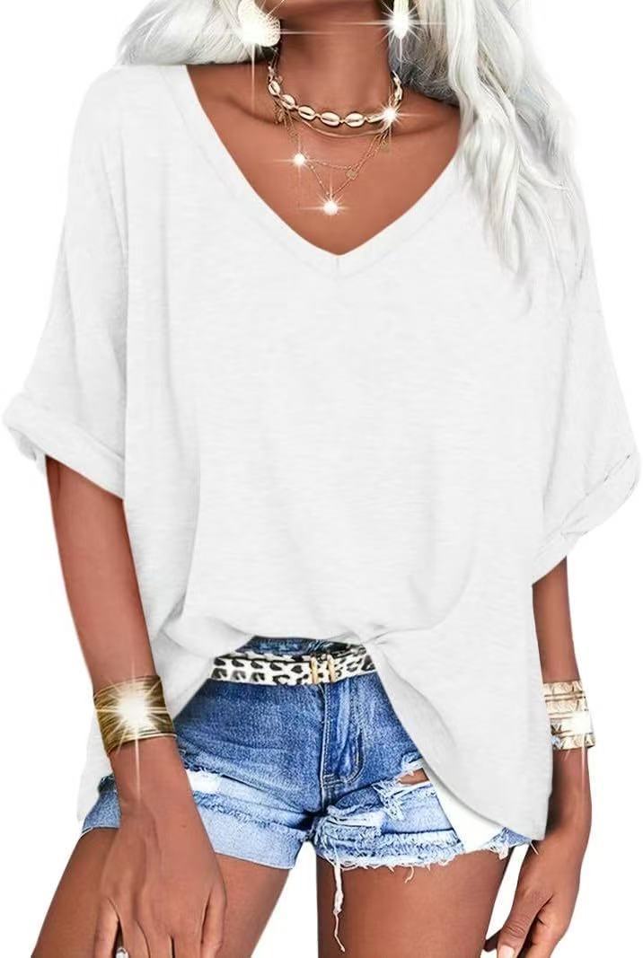 Summer Casual V-Neck T-Shirt