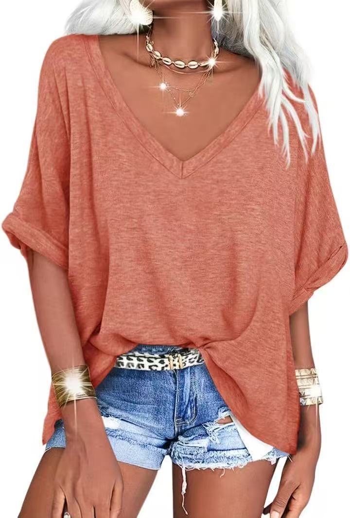 Summer Casual V-Neck T-Shirt